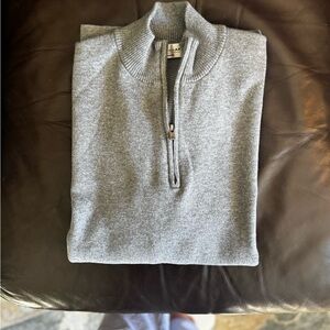 Peter Millar Light Gray Zip-Up Sweater